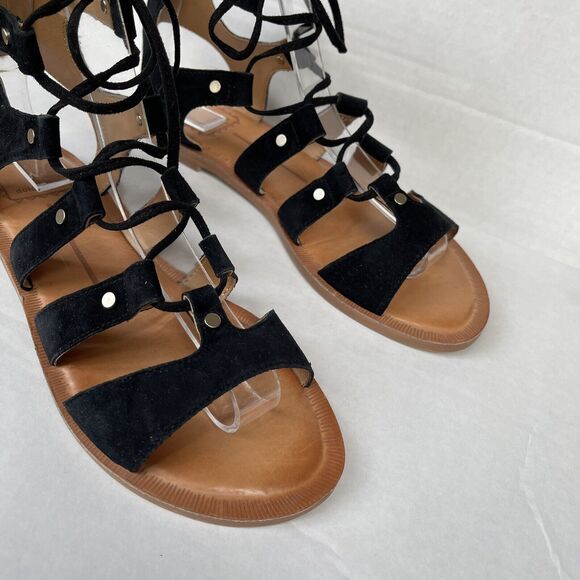 DV Dolce Vita Women’s Boho Gladiator Sandals Size 7 Black Suede WORN ONCE - Picture 2 of 12